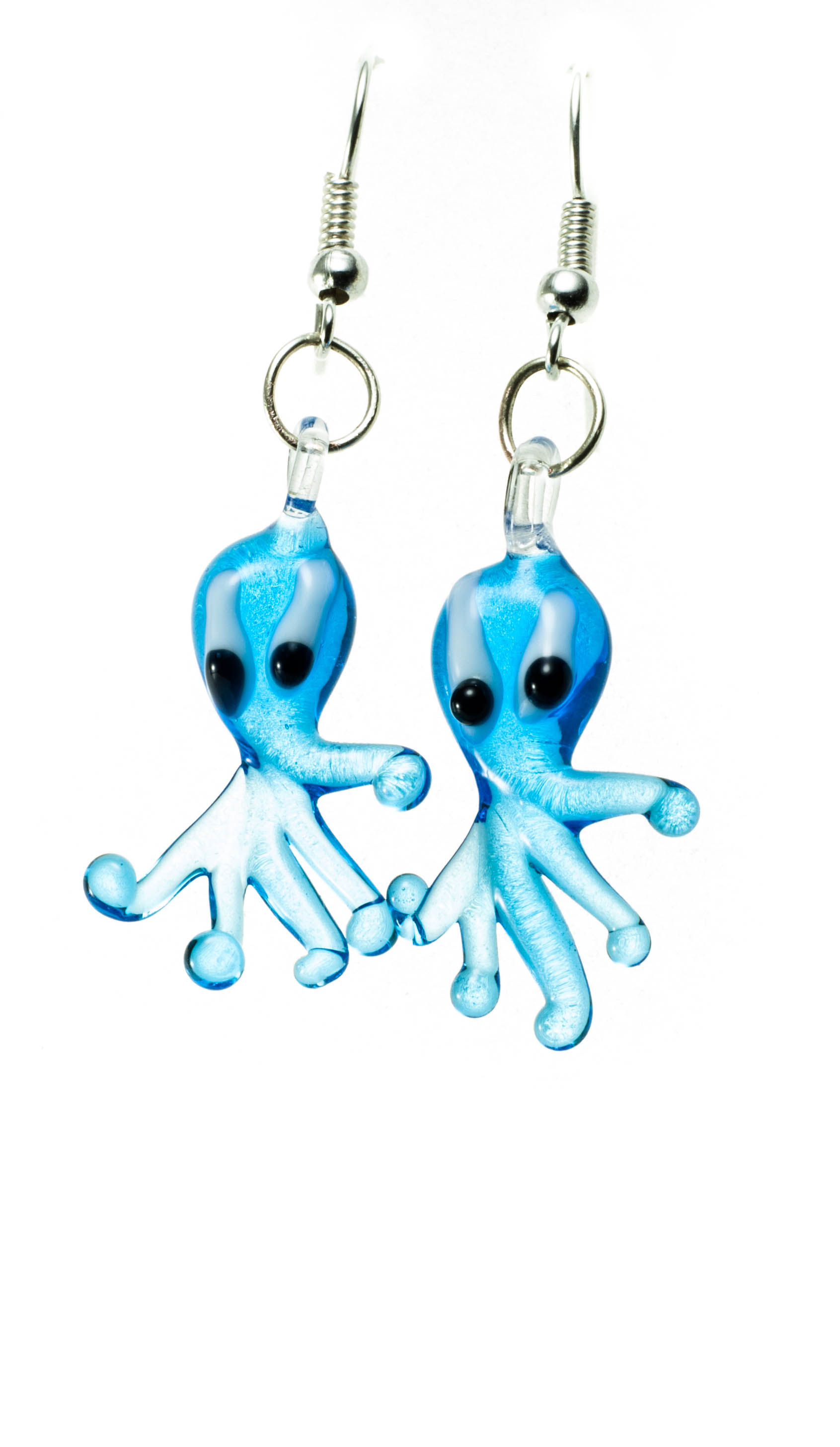 Naušnice Hobotnice plava prozirna